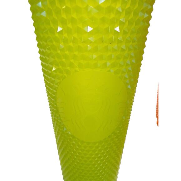 New Starbucks Fall 2022 Orange Bling & Green Glow-in-the-Dark Studded Cold Cups - Picture 8 of 12